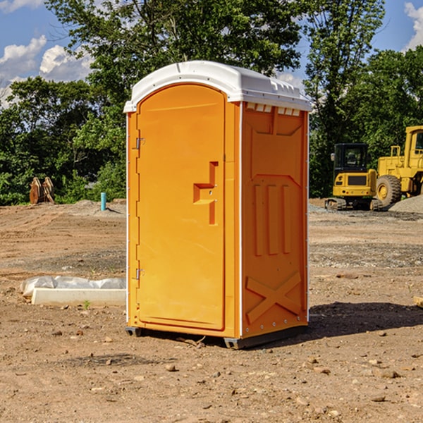 how often are the portable restrooms cleaned and serviced during a rental period in Bridgeton